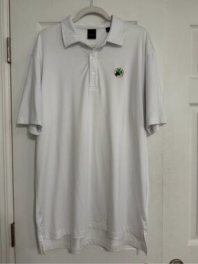 Dunning Golf white polo embroidered‎ logo golf shirt men’s size XL
